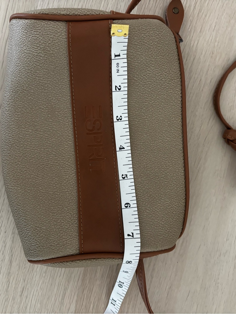 VINTAGE 1990’s ESPIRIT Tan Brown Crossbody Purse - Picture 7 of 10